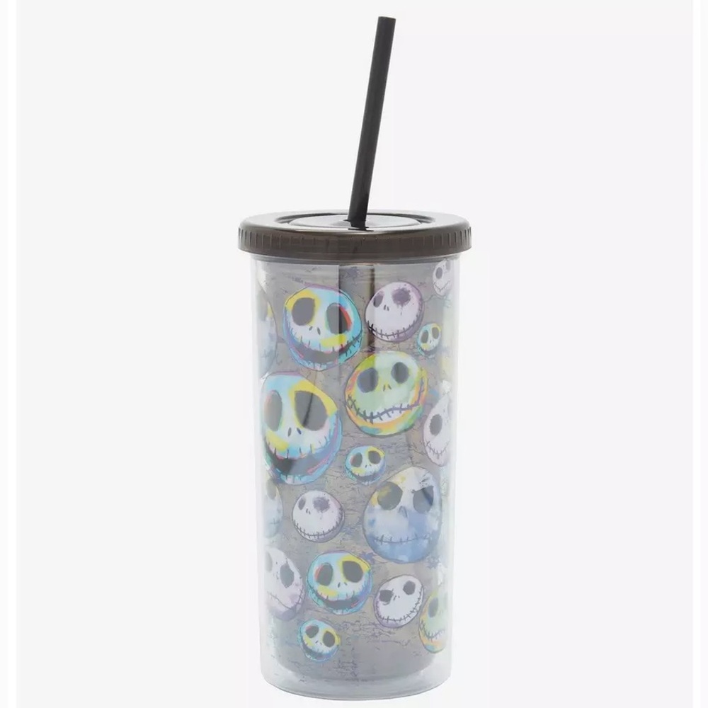 THE NIGHTMARE BEFORE CHRISTMAS Jack Skellington Colorful Acrylic TRAVEL CUP! NWT